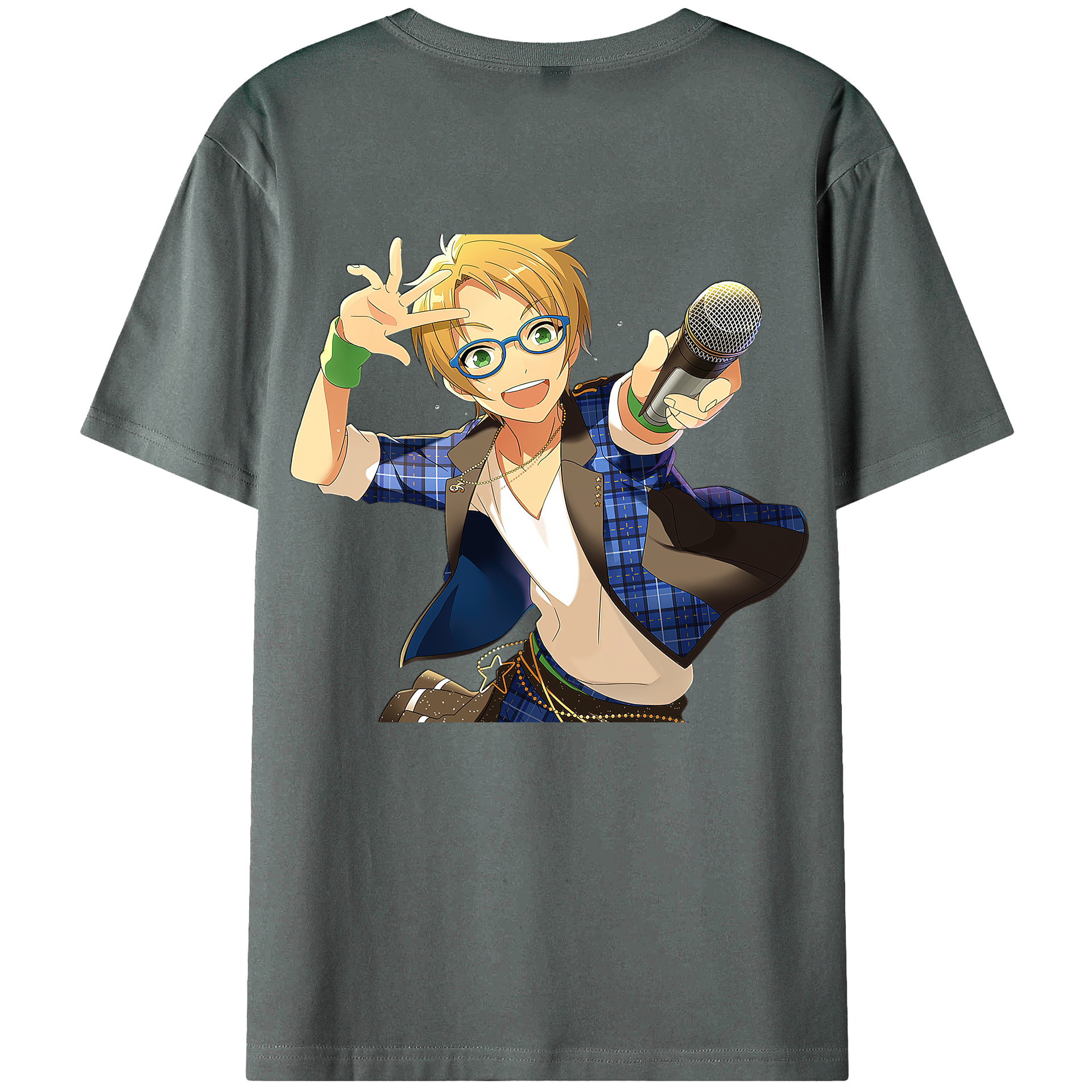 （画像用） あんさんぶるスターズ! Ensemble Stars 綿100％ メンズ半袖Tシャツ（バックプリント） 通気性